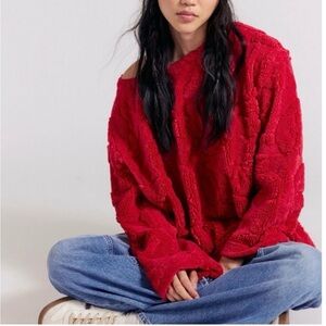 NWT Free People Women’s Calla Sherpa Sweatshirt, size small.